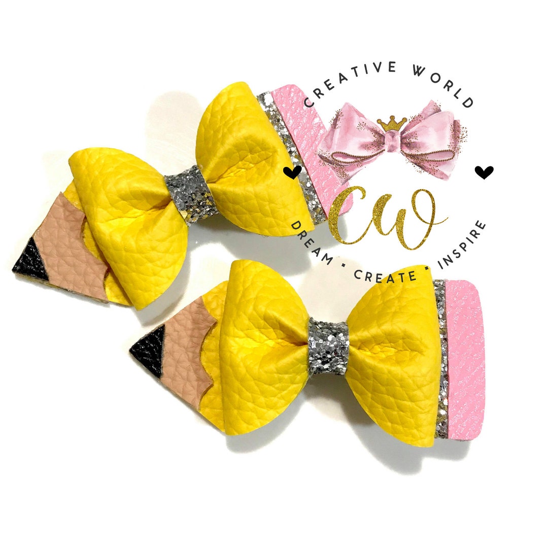 Pencil Pinch Bow Digital Template | Pinch Bow Template | Hair Bow SVG ...
