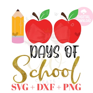 100 Days of School | 100th Day of School svg | 100 Days Brighter | 100 Days Brighter svg | 100 Days Shirt svg
