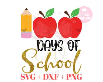 100 Days of School | 100th Day of School svg | 100 Days Brighter | 100 Days Brighter svg | 100 Days Shirt svg