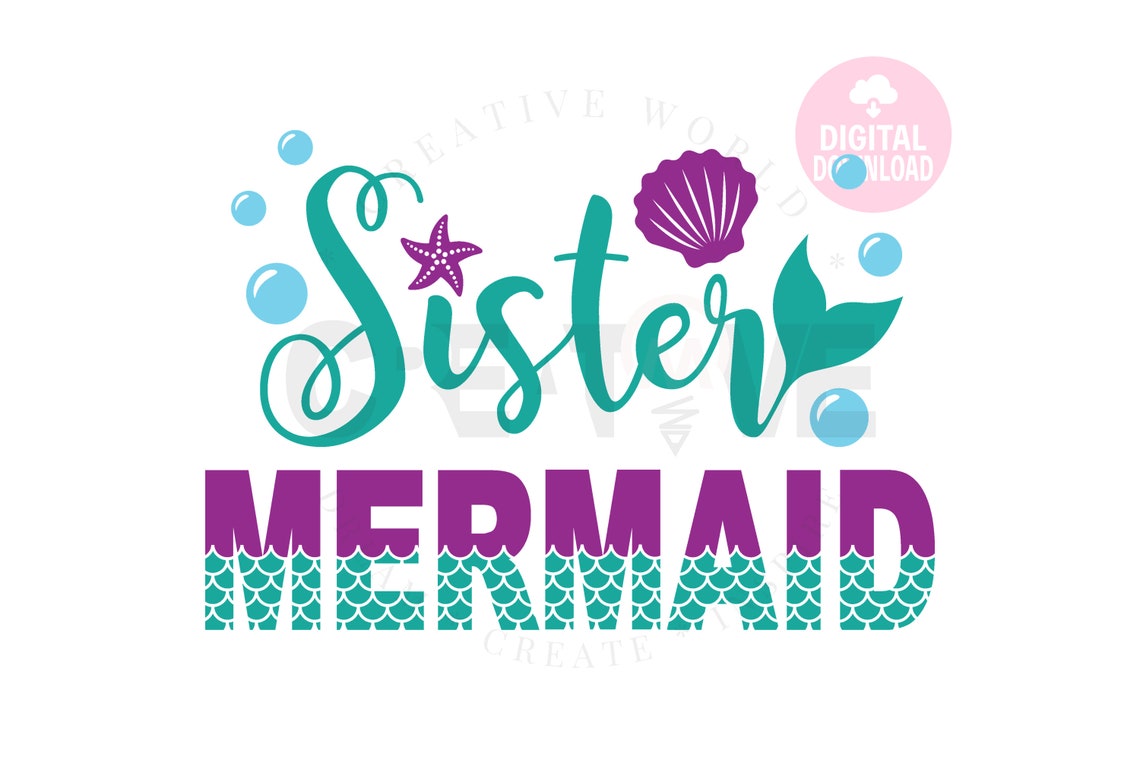Free Free 134 Mermaid Family Birthday Svg SVG PNG EPS DXF File