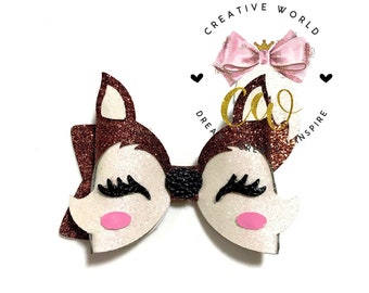 Fox Hair Bow Digital Template | Animal Hair Bow Template | Hair Bow SVG | PDF | DXF | CWC162