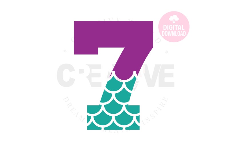Download My 7th Birthday Mermaid SVG Mermaid SVG Mermaid Birthday ...