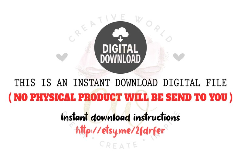 Puede incluir: Un gr&aacute;fico de descarga digital con un icono de nube y flecha, el texto "DESCARGA DIGITAL", y el texto "ESTO ES UNA DESCARGA DIGITAL INSTANT&Aacute;NEA (NO SE ENVIAR&Aacute; NING&Uacute;N PRODUCTO F&Iacute;SICO)". El gr&aacute;fico est&aacute; rodeado de un fondo de acuarela rosa y blanco con corazones.