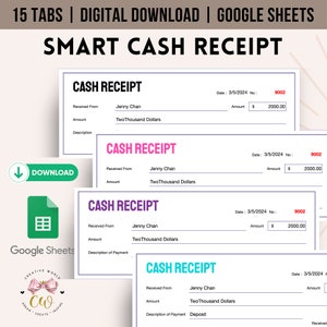 Effortless Smart Receipt Generator - Customizable Smart Receipt Template for Small Businesses Instant Download