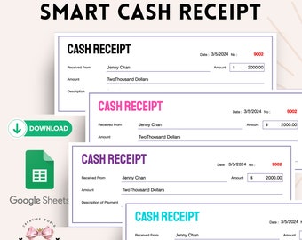 Effortless Smart Receipt Generator - Customizable Smart Receipt Template for Small Businesses Instant Download