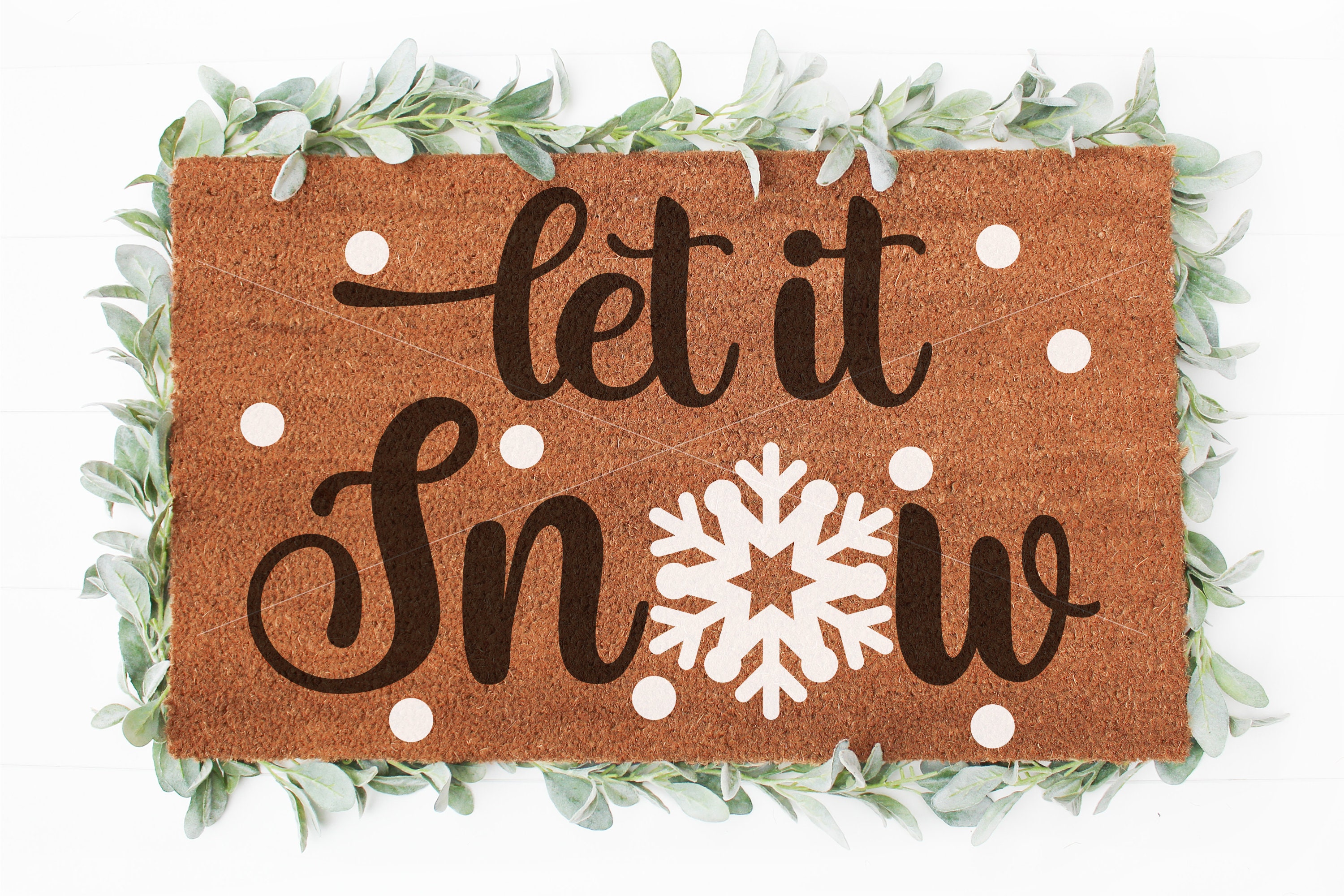 Let it snow doormat svg Snowflake svg Hello svg Doormat Etsy