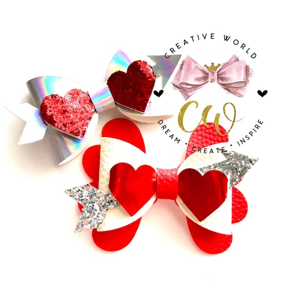 New Cupid Love Bow Digital Template | Hair Bow Template | Hair Bow SVG | PDF | DXF | Instant Download | CWC129