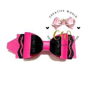 Crayon Hair Bow Digital Template | School Hair Bow Template | Hair Bow SVG | PDF | DXF | Instant Download | CWC144