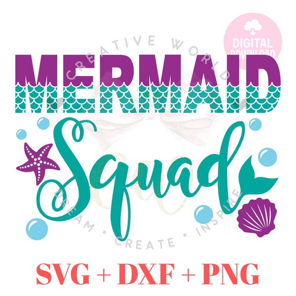 Mermaid Squad SVG | Mermaid Squad | Mermaid SVG | Mermaid Birthday SVG | Mermaid | Birthday svg | Instant Download