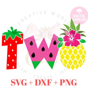 Fruit Two Birthday svg | Two Svg | Fruit svg | My Second Birthday svg | Fruits Birthday Svg | Summer Birthday svg | Instant Download