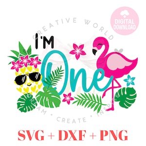 One Birthday | Flamingo One Birthday svg | Pineapple Flamingo Summer Birthday svg | Summer Birthday | Birthday svg | Instant Download