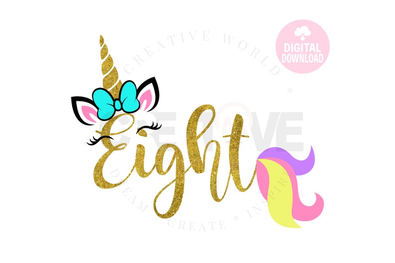 Free Free 8Th Birthday Unicorn Svg 456 SVG PNG EPS DXF File