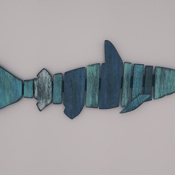 Rustic Wooden Shark | Vintage Wooden Shark | Beach Wooden Shark | Made in Cincinnati, Ohio