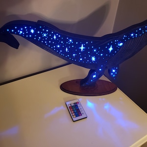 LED Mystic Whale | Light Up Whale | Humpback Night Light | Customizable | Made in Cincinnati, Ohio