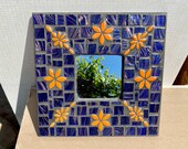 Mosaic Art Mirror, Colourful artistic, Flowers Wall Art. Artwork. Decoration. Flowers. Decor. Pretty. Art. Wall Mirror