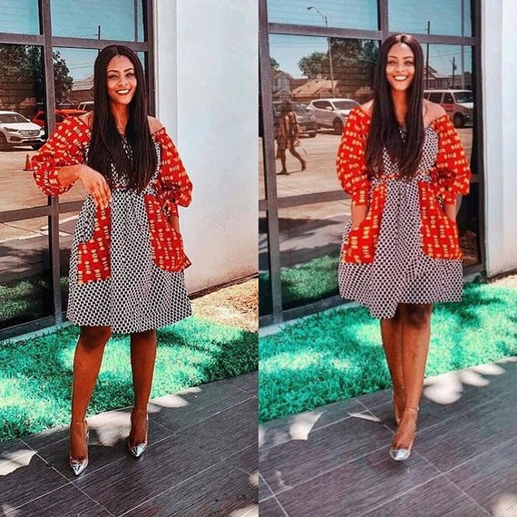 African Print Midi Dress short Ankara Dress african Clothing for Women ankara Women Clothing handmade Dresses african Summer Dresses Etsy
