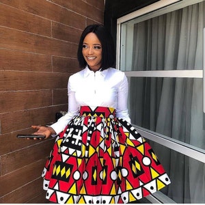 African Print Midi Skirt,long Ankara Skirt,african Clothing for Women ...