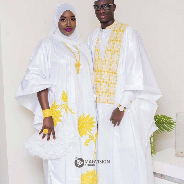 Bazin riche couple outft/bazin outft/bazin/ bazin riche dress/bazin brocade/bazin getzner/ bazin dress/african clothing women/african fabric