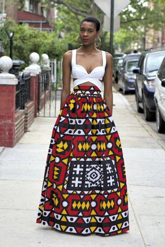 African Print Maxi Skirt,long Ankara Skirt,african Clothing for  