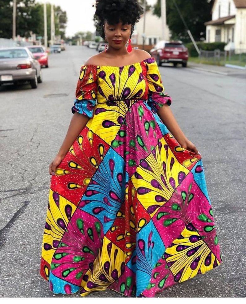 African Print Dress African Dress African Dresses African Maxi African Clothing Ankara 