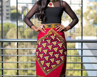 AFRICAN WOMEN'S SKIRTS Bimpe Midi Peasant Boho African American Pencil Skirt