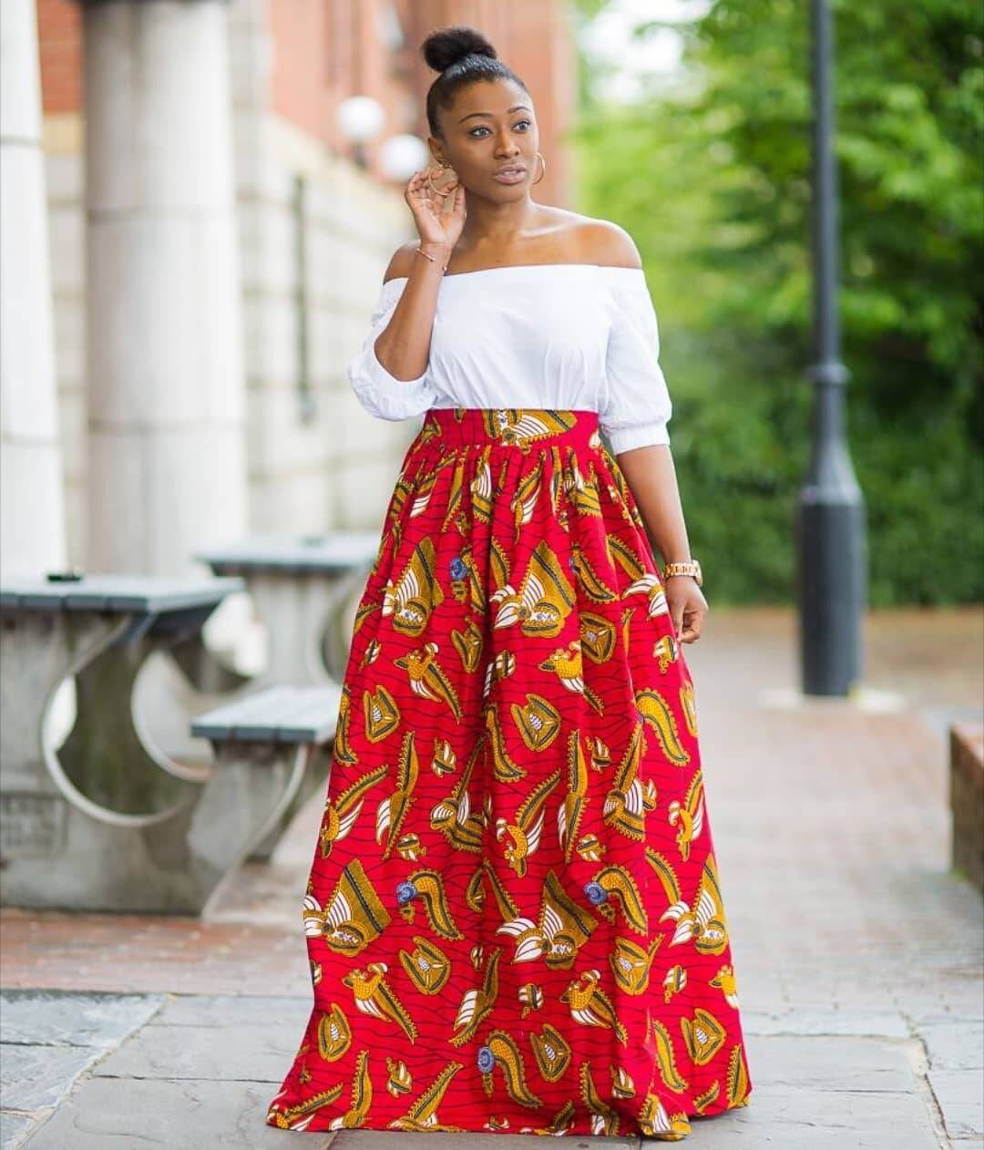 African Print Maxi Skirt,long Ankara Skirt,african Clothing for  