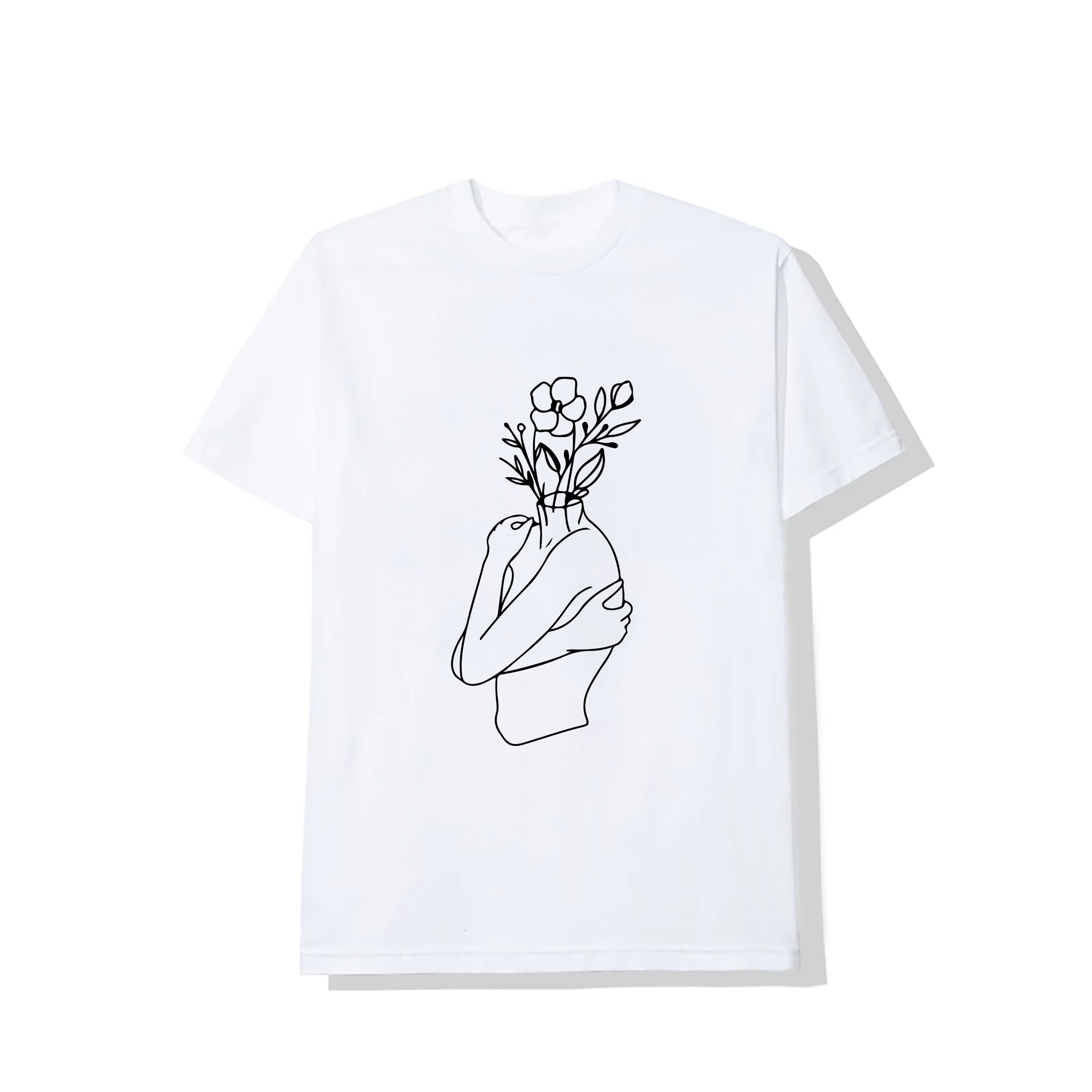 The Floral Hug Minimalist T-shirt - Etsy