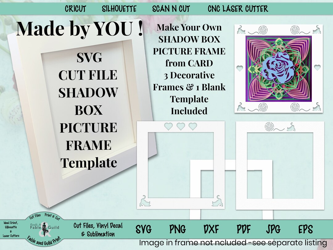 3D Shadow Box SVG Cut File Template for Cricut, Shadow Box Template ...
