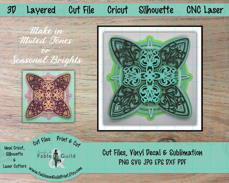 Download 3D Mandala SVG Floral Cricut SVG Cut File Layered Cricut ...