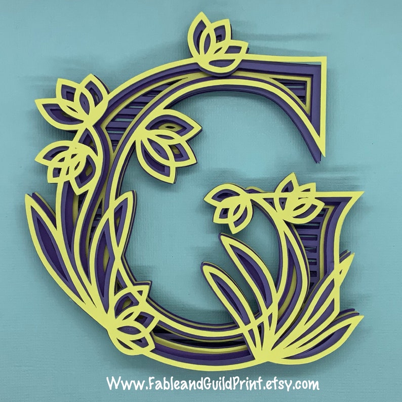 Download 3D Layered Letter Cricut SVG Cut File Cricut Flower | Etsy