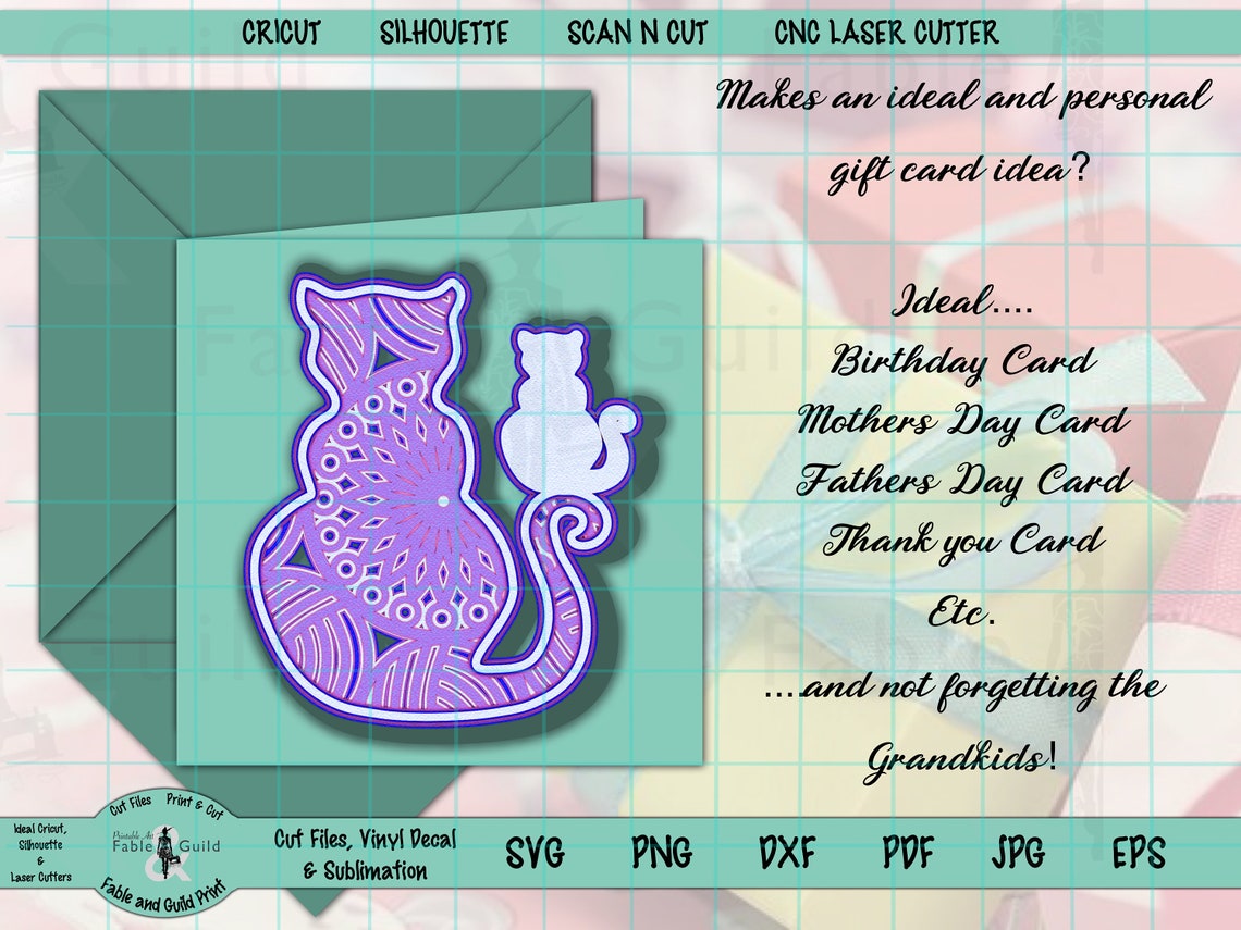 Download 3D Layered Mandala Cat Kitten Cricut SVG Cut File ...