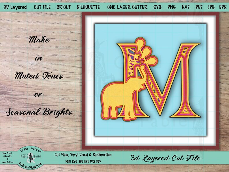 Download Cricut SVG Cut File 3D Alphabet Letter Cricut Elephant | Etsy