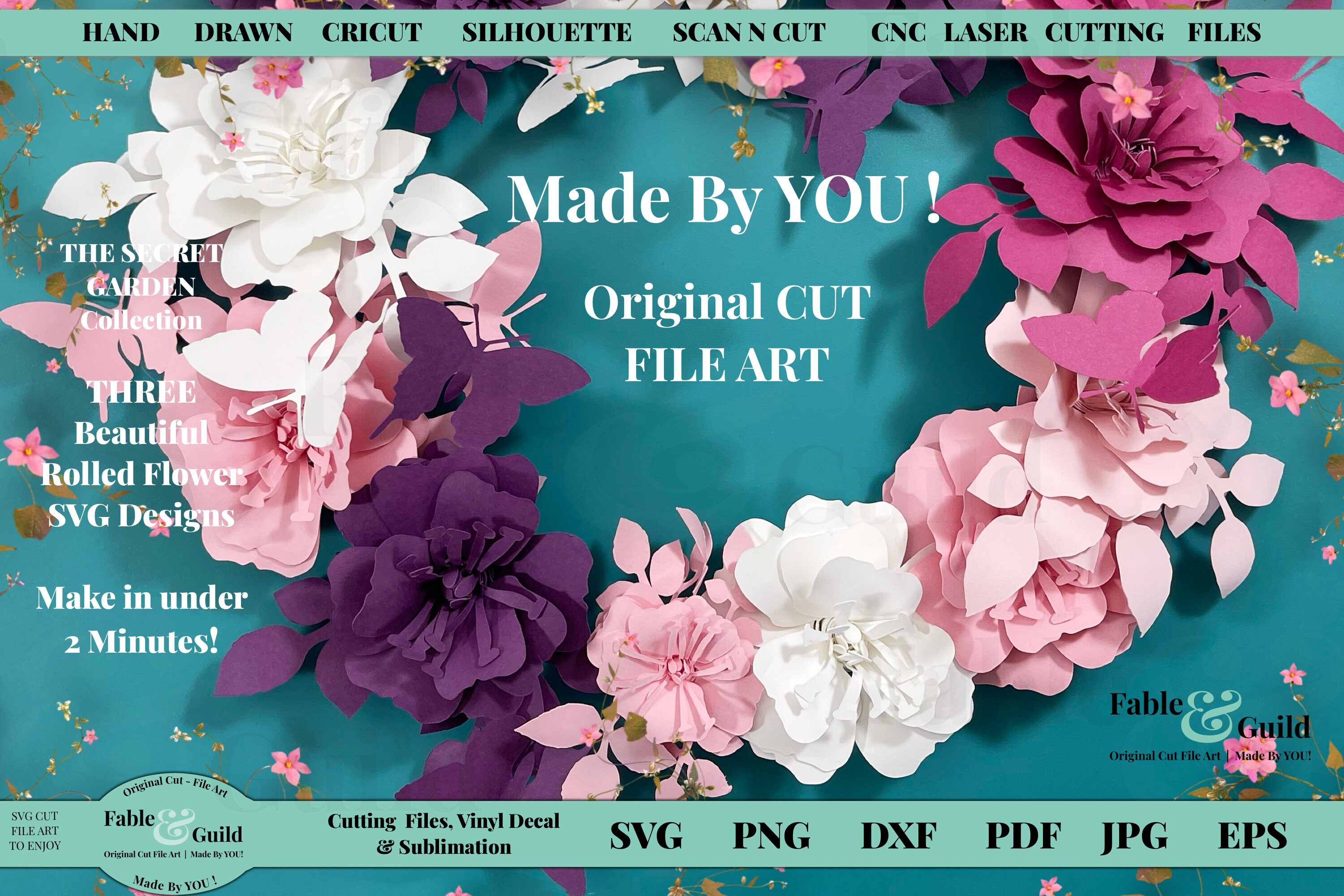 Rolled Flower SVG Cut File Bundle Cricut 3d Flower Bundle Etsy Canada