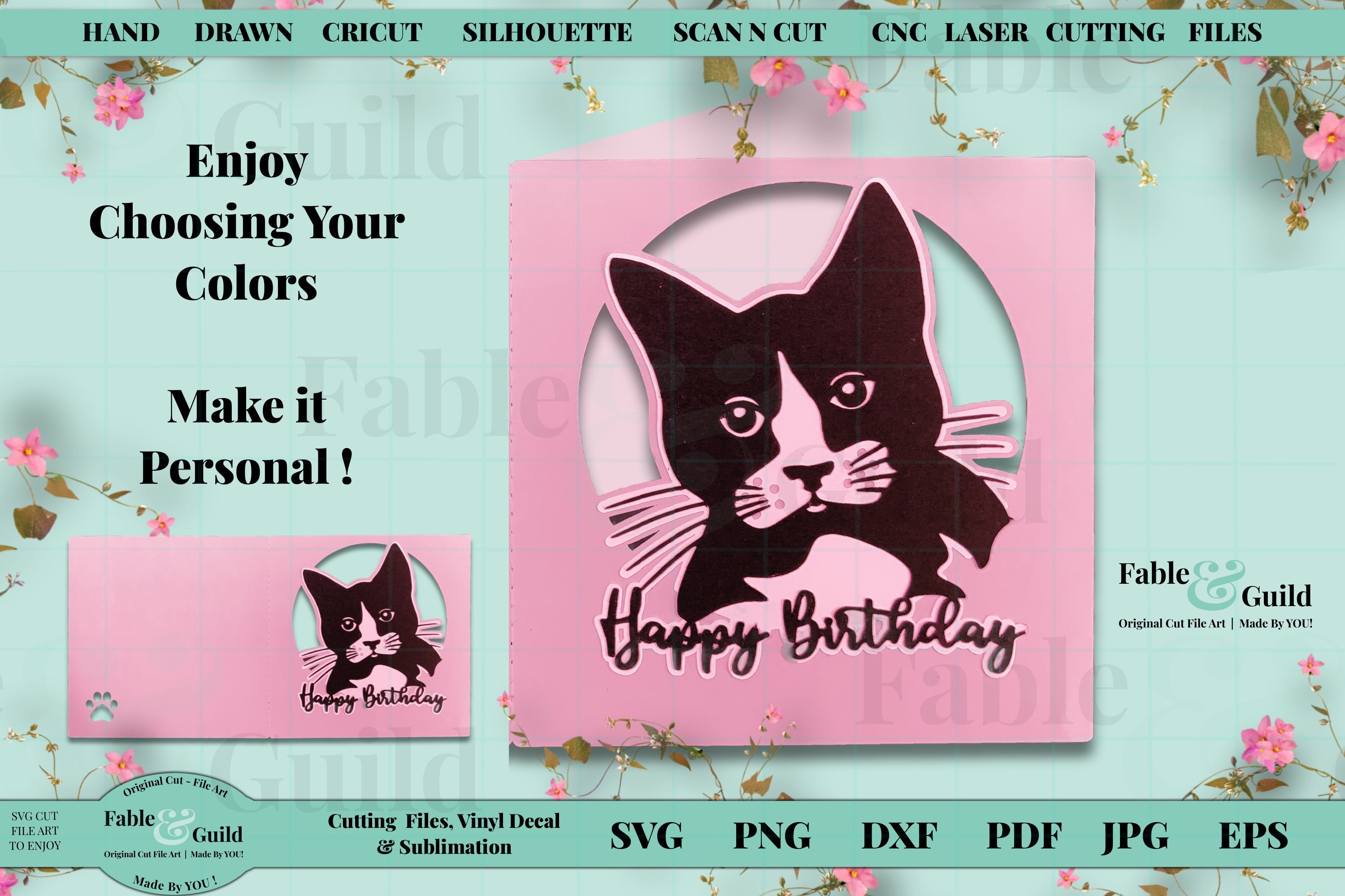 Cat SVG Files for Cricut 3d Multi Layered Cricut Cat Birthday | Etsy