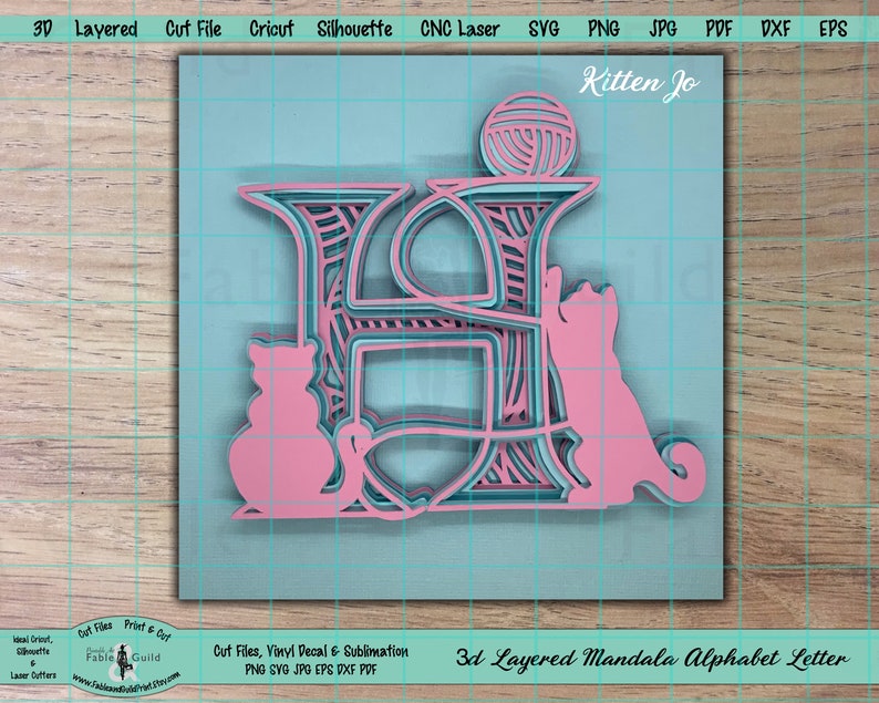 Download Cricut Multilayer Kitten SVG 3D Layered Mandala Cricut | Etsy