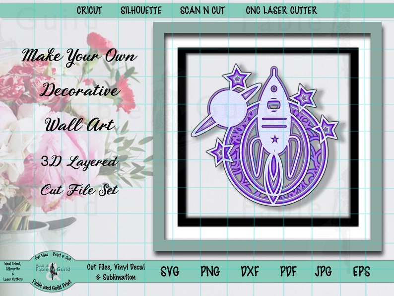 Download 3D Layered Spaceship SVG Letter Cricut Space theme Cut ...