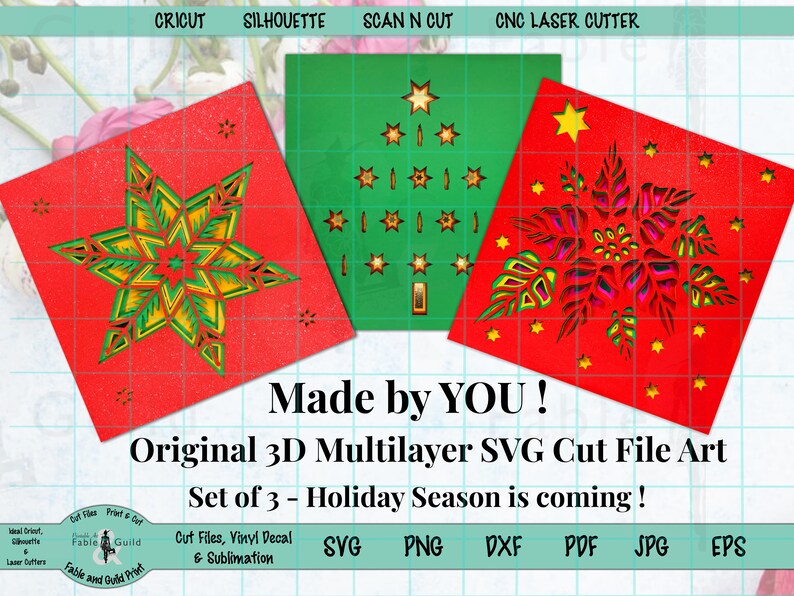 Download Poinsettia Star Home Decor Svg Wall Decor Christmas Tree Svg Cut Files For Cricut Scanncut Silhouette Holiday Season Layered Svg Bundle Craft Supplies Tools Papercraft Commentfer Fr
