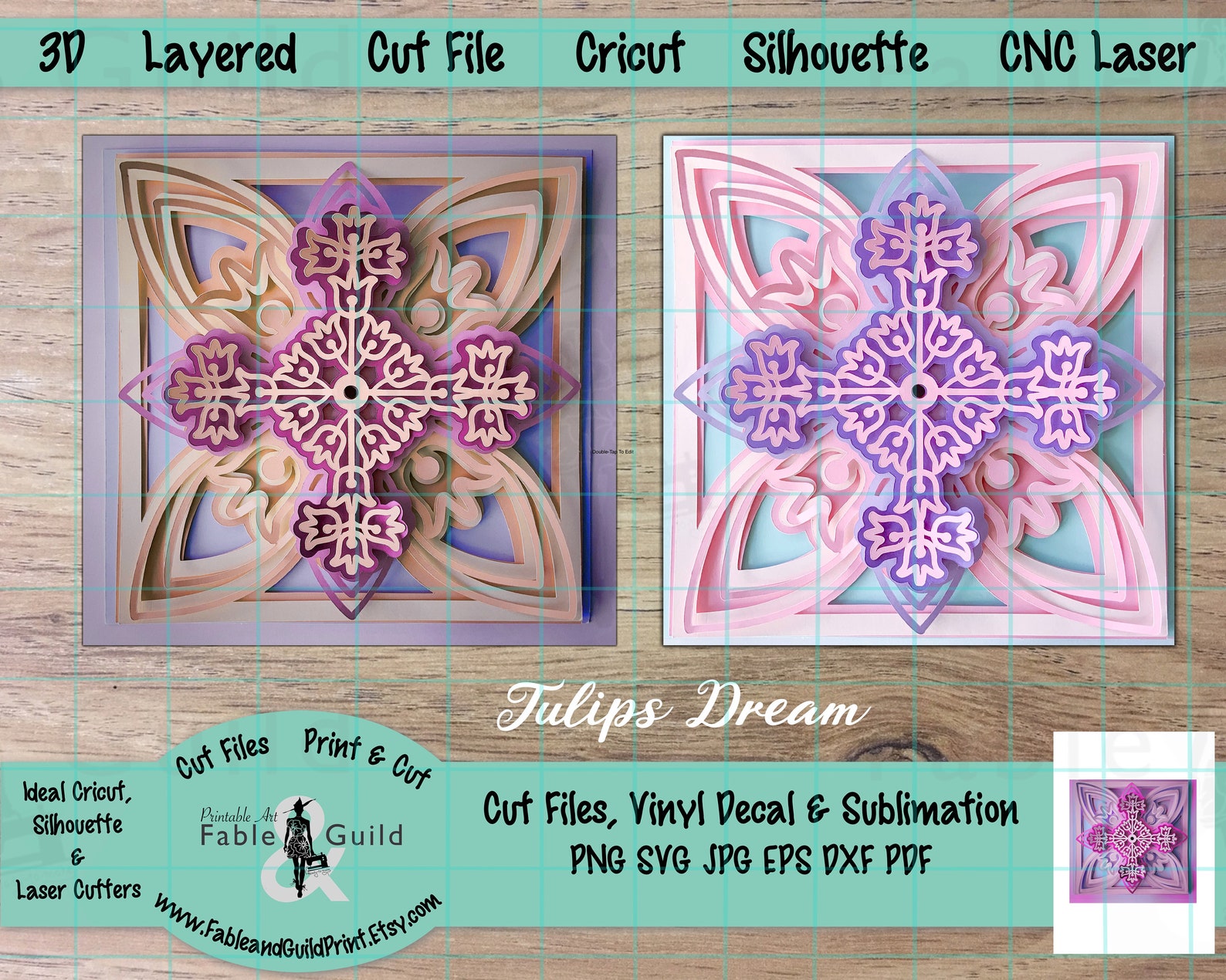 Download 3D Layered Mandala Cricut SVG Cut File Cricut Flower | Etsy
