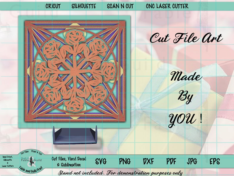Download 3D Multi layered Flower Mandala SVG Beautiful Floral Cut File | Etsy