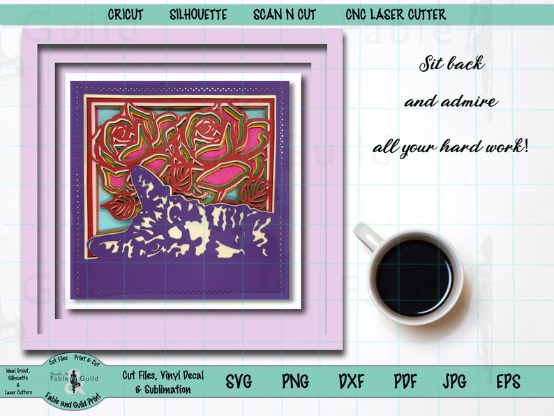 Download 3D Layered SVG Cut File for Cricut Scan N Cut Kitten Cat ...