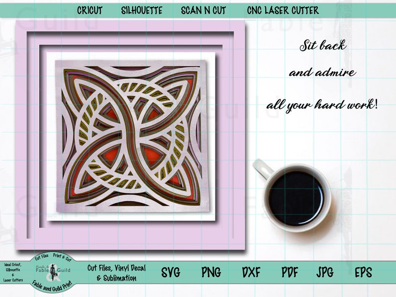 Download 3D Mandala SVG Layered Celtic Trinity Knot Cut Files for ...