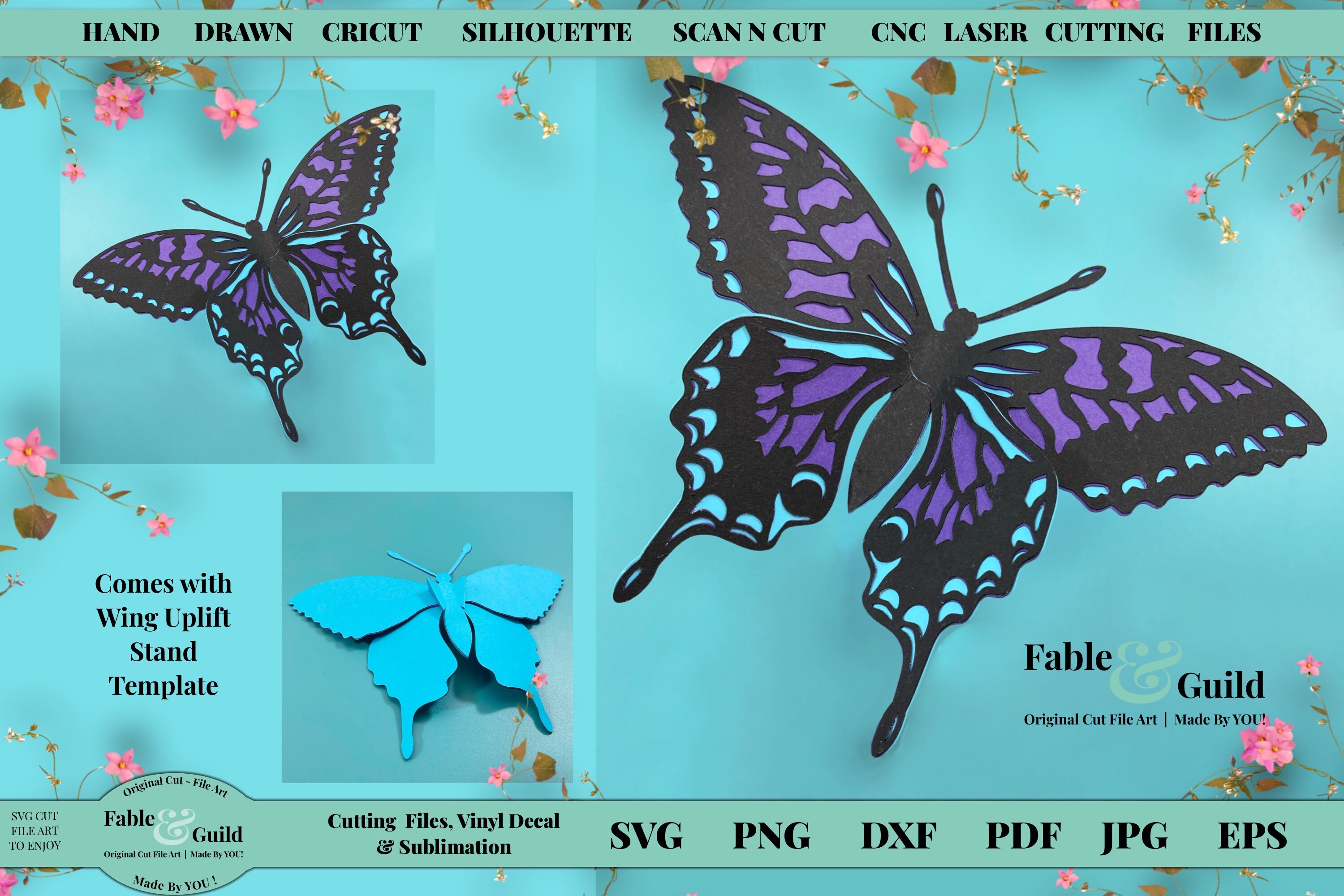 Buy Layered 3D Monarch Butterfly for Flower Wall, Flying Butterflies  Silhouette, SVG Cut File for Cricut, Paper Butterfly for Flower Wall Online  in India 