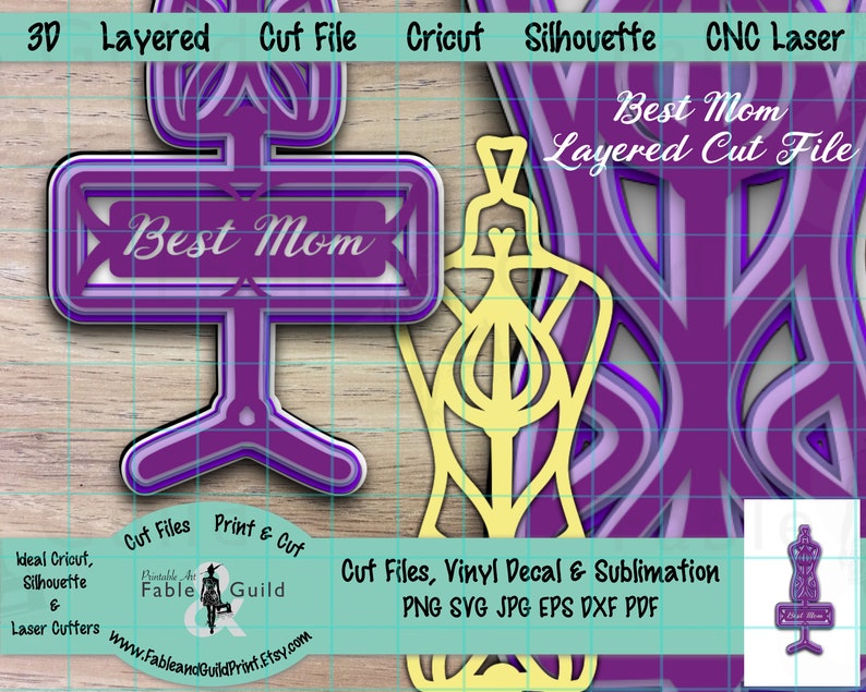 Download 3D Multilayered SVG Cricut Best Mom SVG Cut File Cricut | Etsy