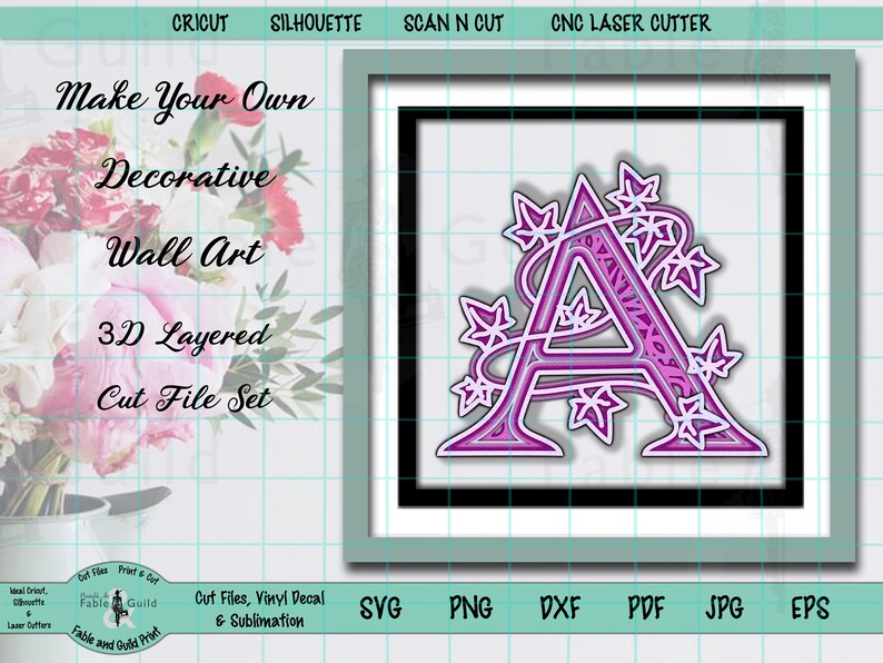 Download 3D Letter SVG Cricut Mandala SVG Cut File Multilayer Scan n | Etsy
