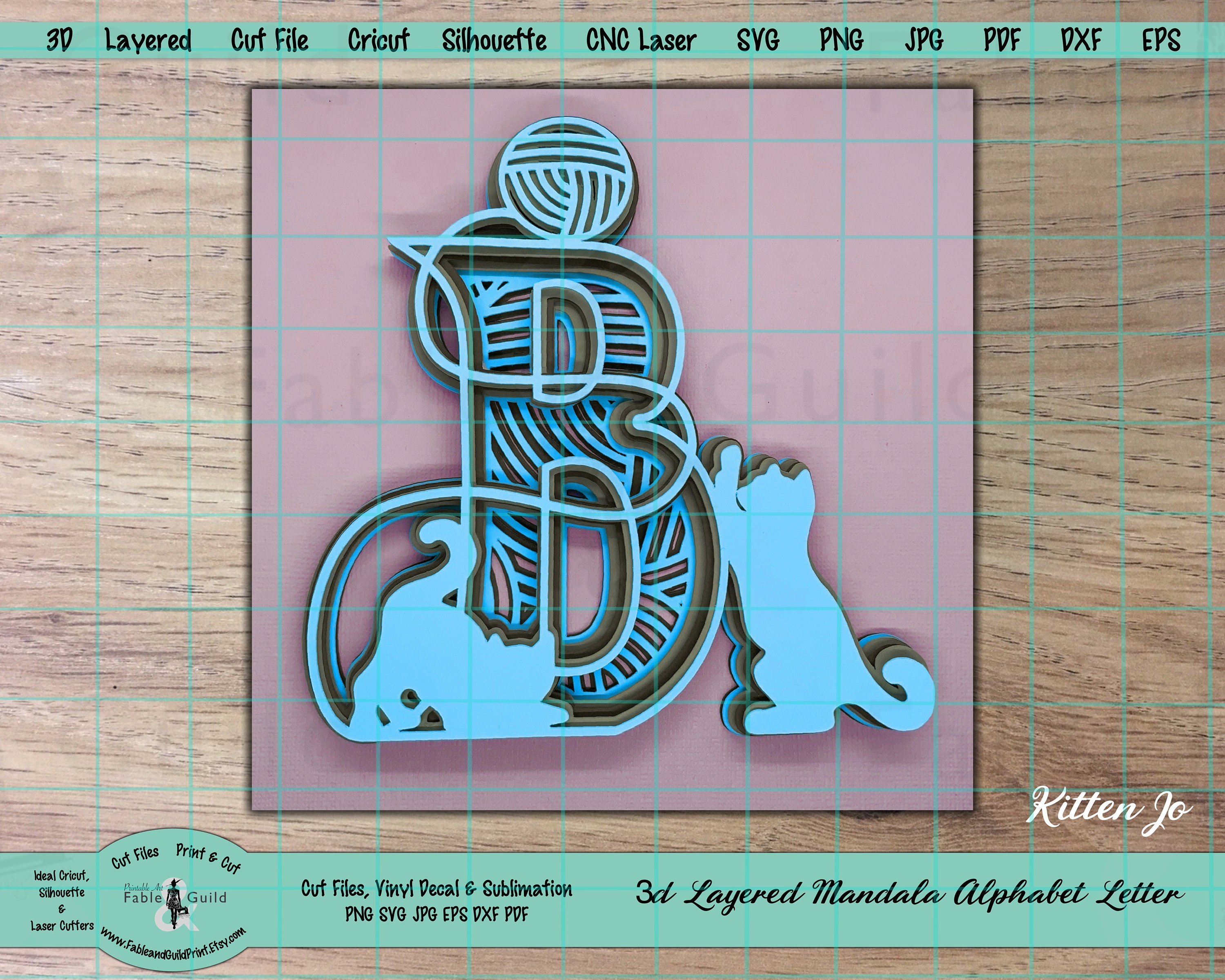 Download 3D Mandala SVG Layered Cricut Letter Cricut Cat Cut File ...