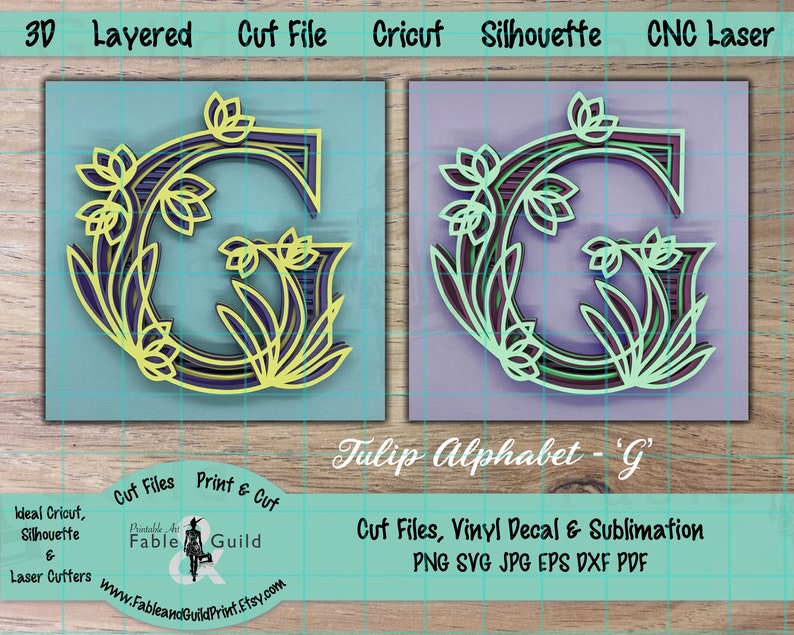 Download 3D Layered Letter Cricut SVG Cut File Cricut Flower | Etsy