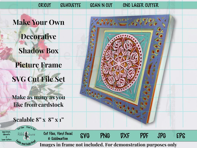 Cricut SVG Shadow Box Template Picture Frame Cut Files for - Etsy