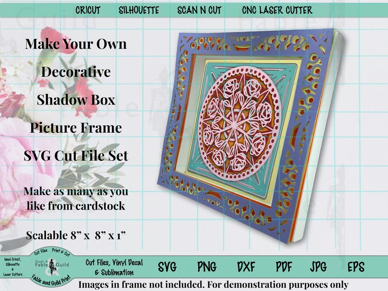Cricut SVG Shadow Box Template Picture Frame Cut Files for | Etsy