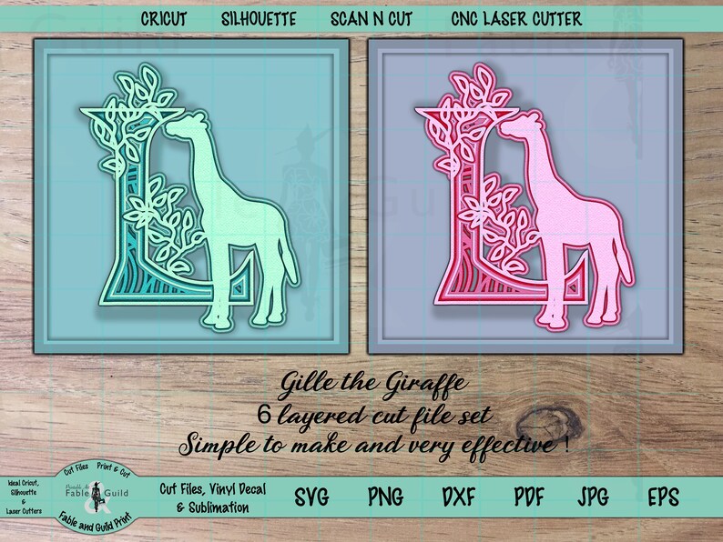 Download SVG Layered Giraffe Letter Cricut Mandala Silhouette Cut ...