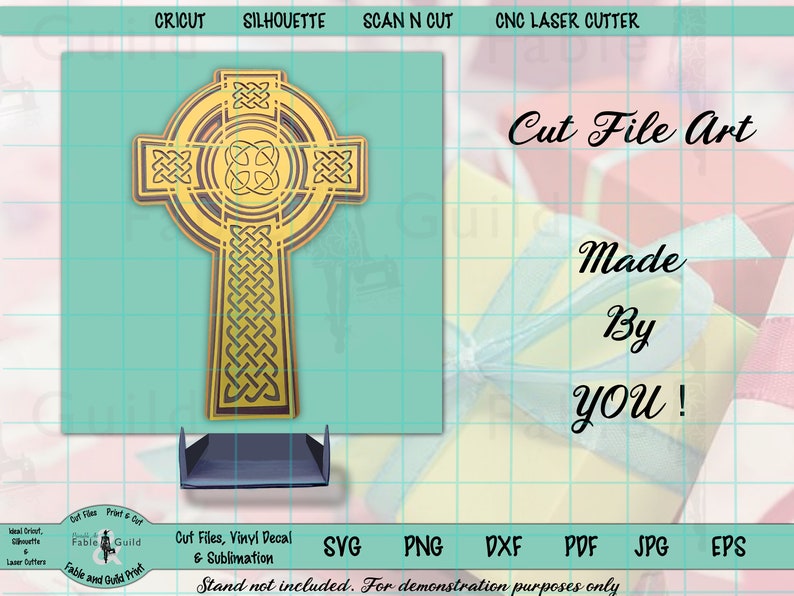 Download 3D Layered Celtic Cross SVG Cut File Cricut Celtic Knot St ...